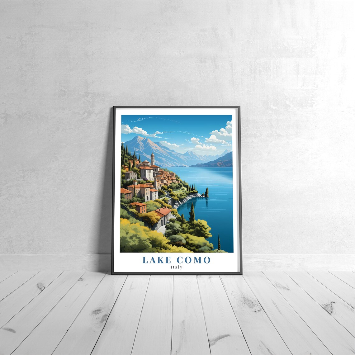 Lake Como Vintage Travel Poster, Italy Art Print