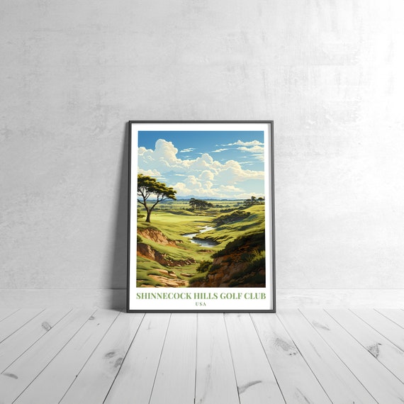 Shinnecock Hills Golf Club Vintage Travel Poster Retro Usa Art Print Colorful Home Decor Wall Unique Gift