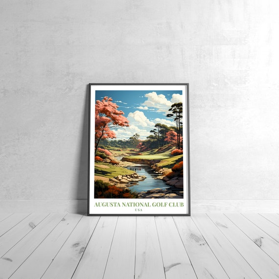 Augusta National Golf Club Vintage Travel Poster Retro Usa Art Print Colorful Home Decor Wall Unique Gift