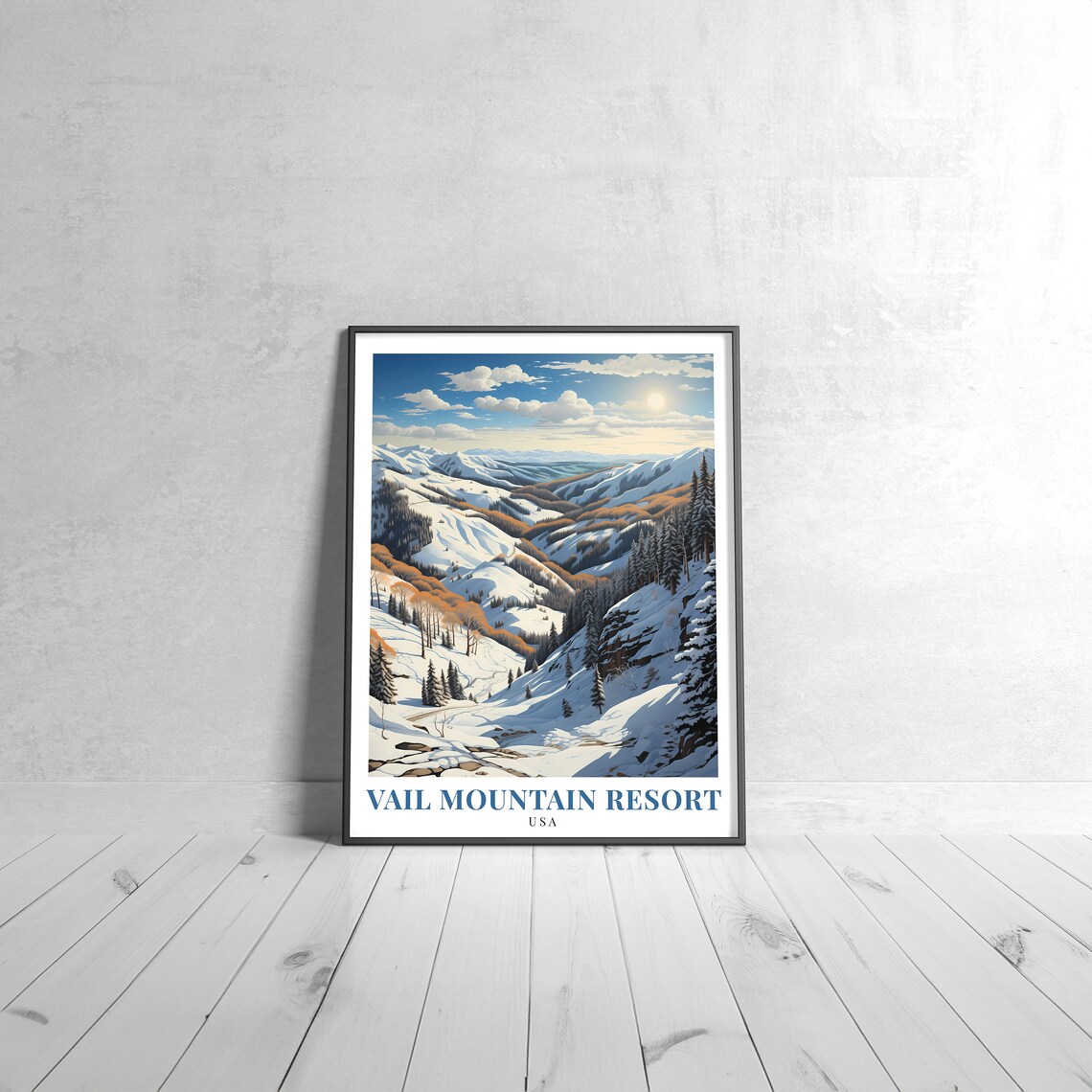 Vail Mountain Resort Vintage Travel Poster