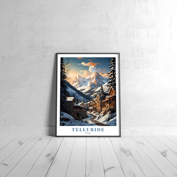 Telluride Vintage Travel Poster Retro Usa Art Print Colorful Home Decor Wall Unique Gift