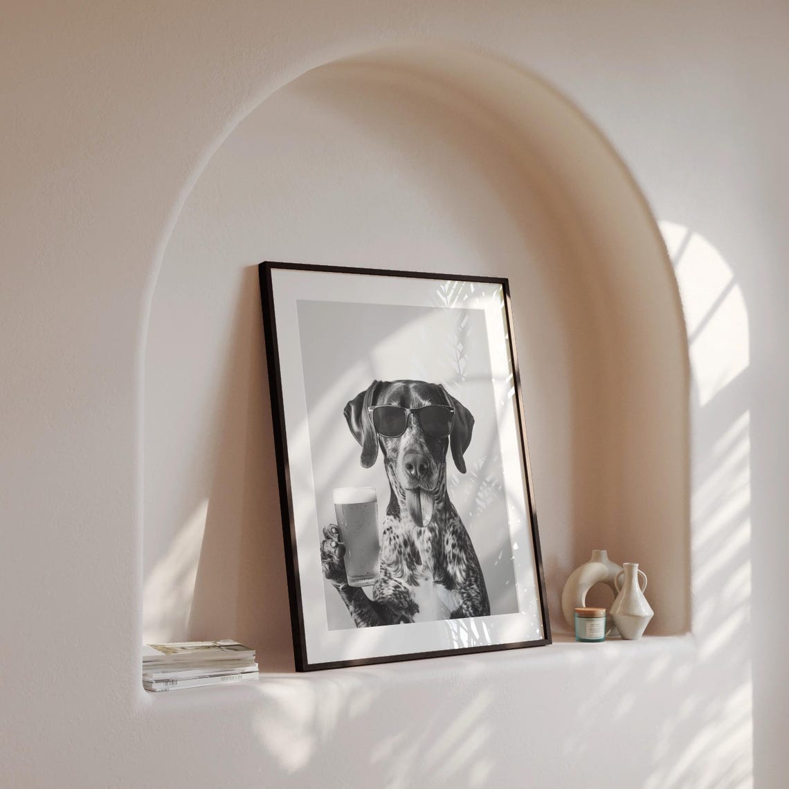 German Shorthaired Pointer Beer Break Funny Dog With Sunglasses Poster - Image 4