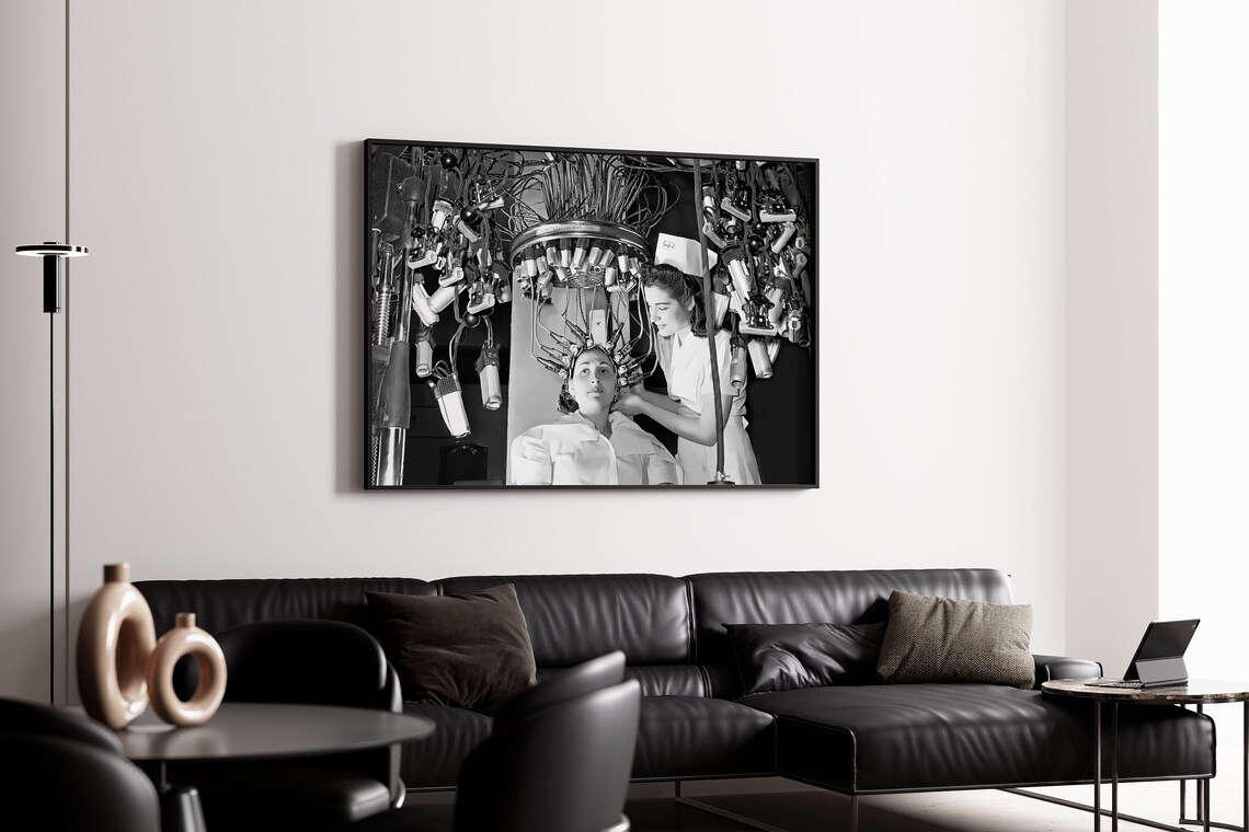Vintage Beauty School Black and White Art Print - Image 2