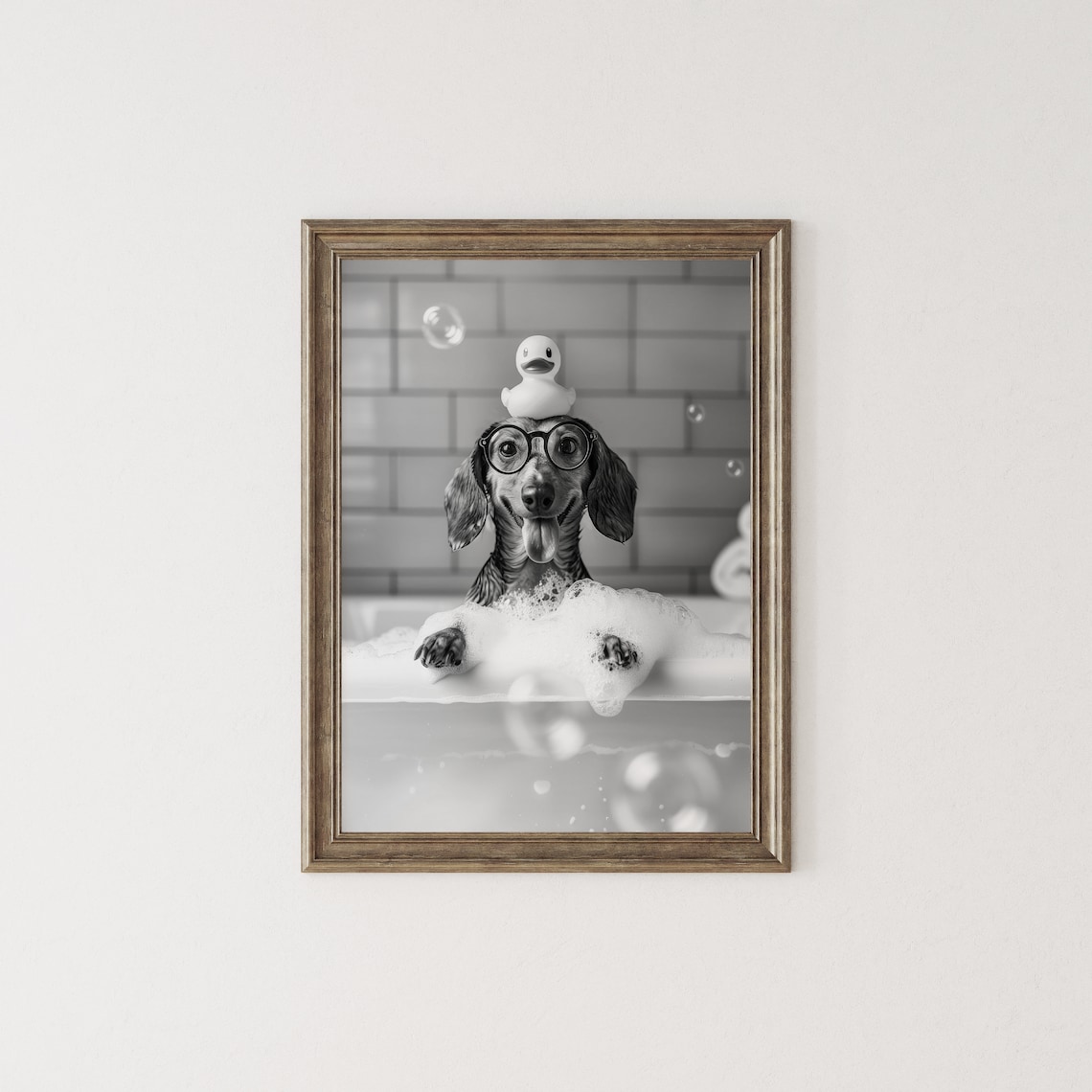 Dachshund Bath Rubber Duck Bathroom Poster - Image 2