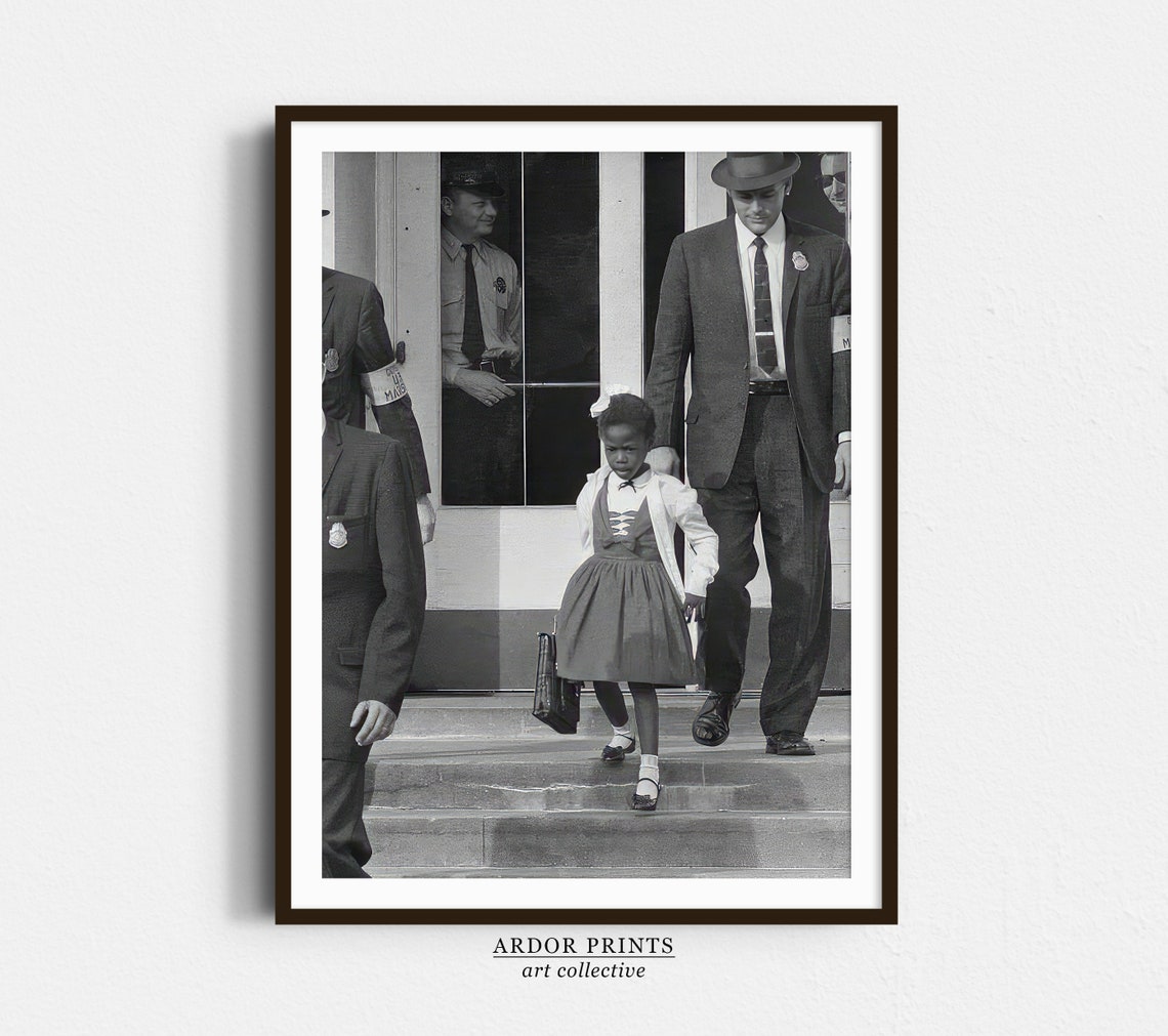 Ruby Bridges Walking to School With Federal Marshals 1960 Poster