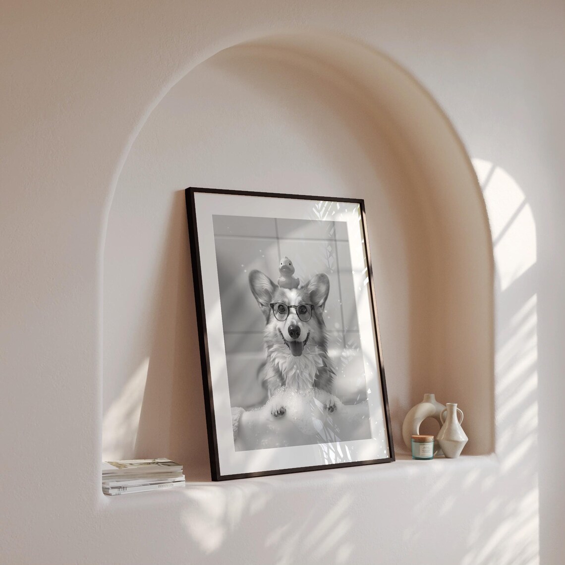Corgi Bath Wall Art, Funny Bathroom Poster Print - Image 4