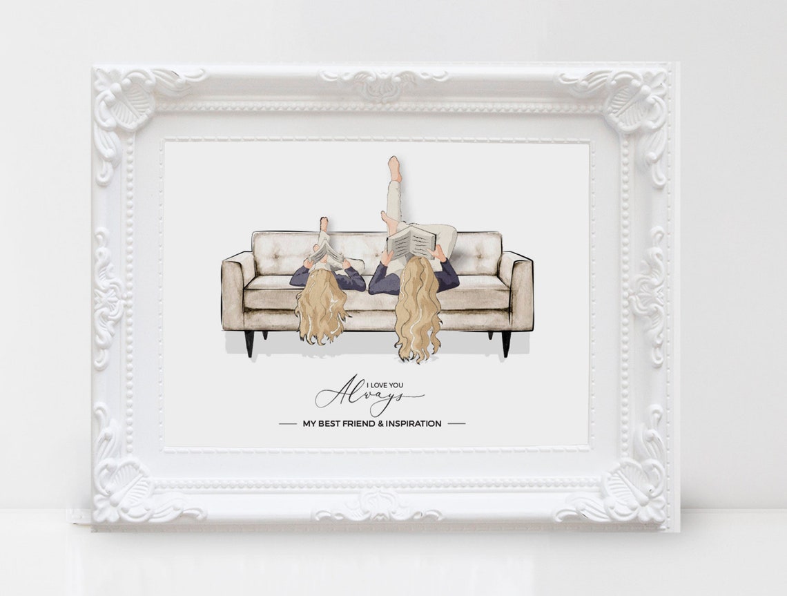 I Love You Always Personalized Mother Daughter Reading Wall Art - Image 3