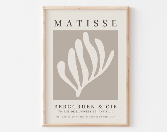 Matisse Berggruen Paris 1953 Exhibition Cutout Abstract Neutral Art Poster
