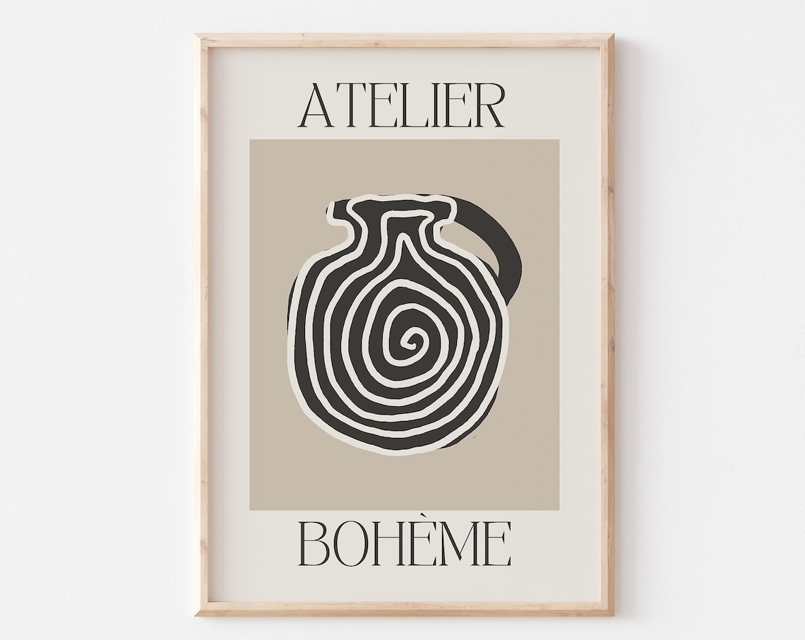 Galerie Bohme Neutral Vase Art Print, Japandi Decor