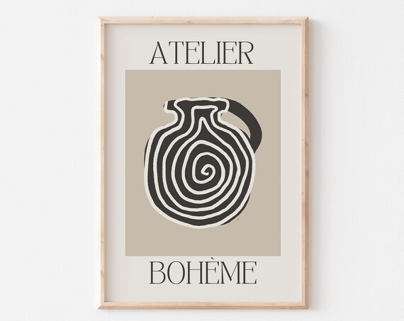 Galerie Bohme Neutral Vase Art Print, Japandi Decor