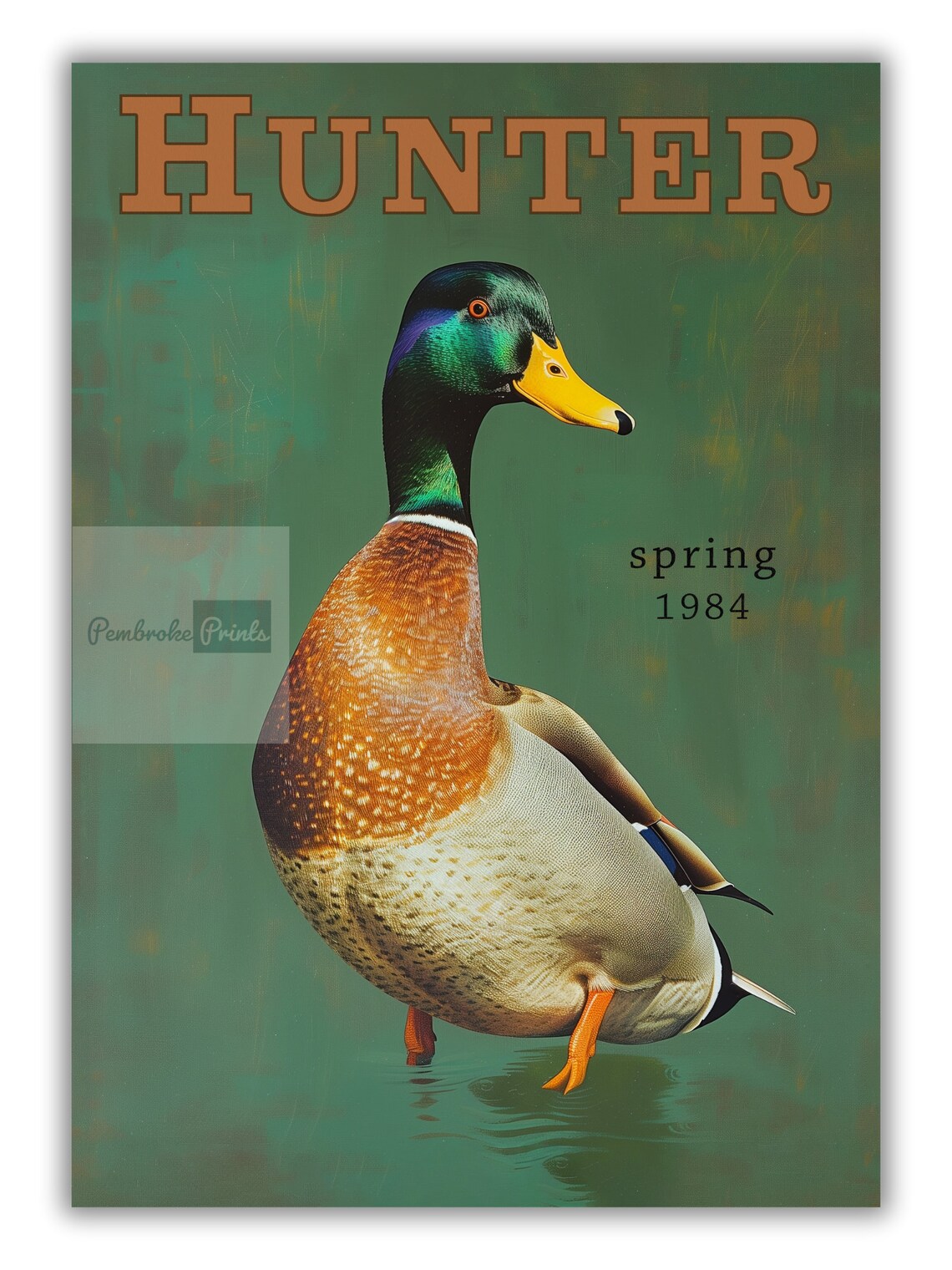 Vintage Mallard Print, Retro Outdoors Duck Hunting Poster - Image 3