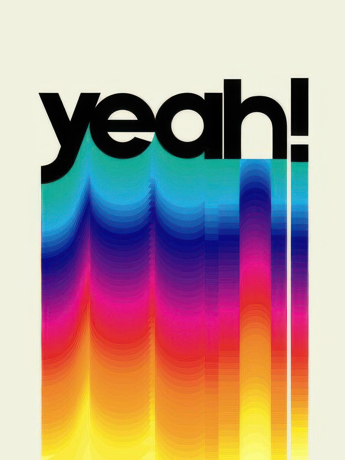 Yeah Typography Poster Print, Typographic Quote - Image 2