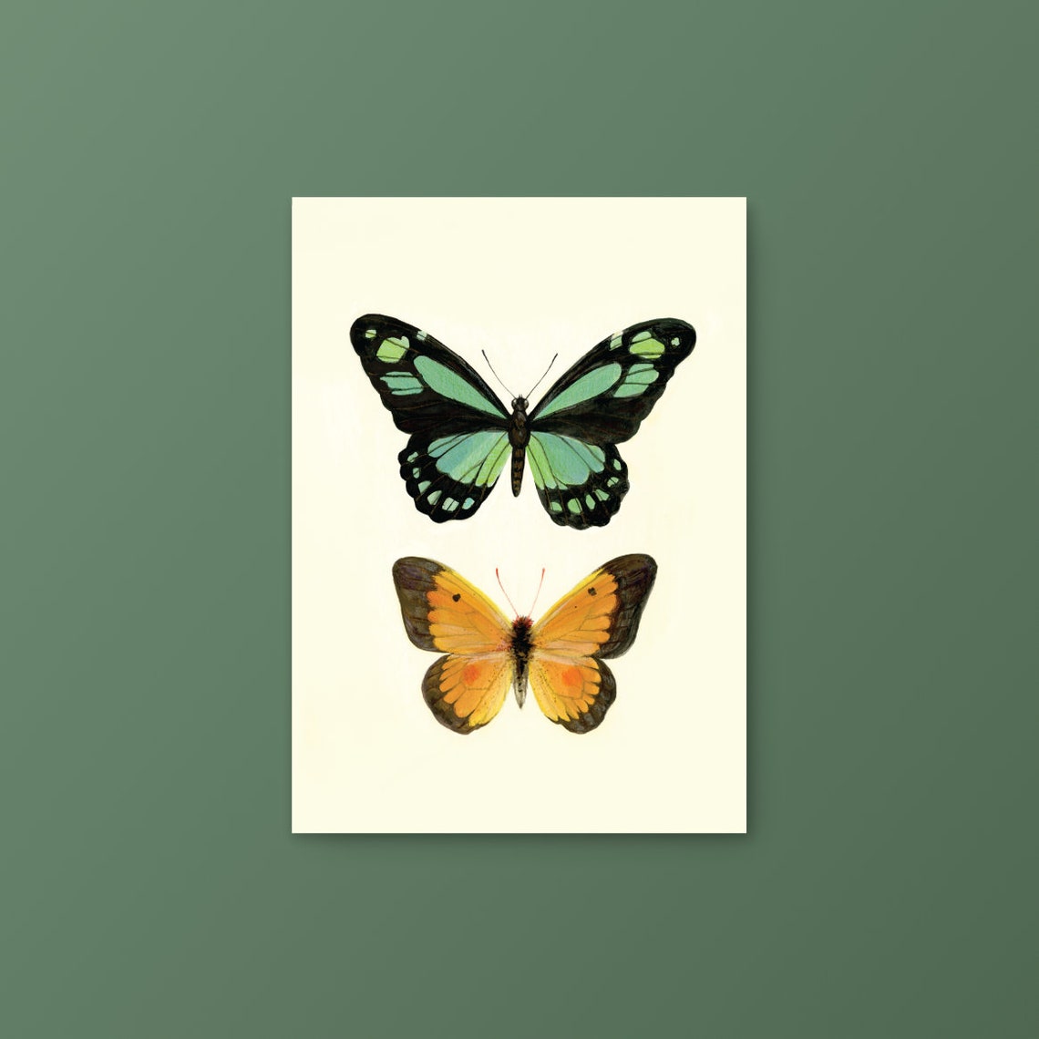 Butterfly No1 Gouache Art Print - Image 3