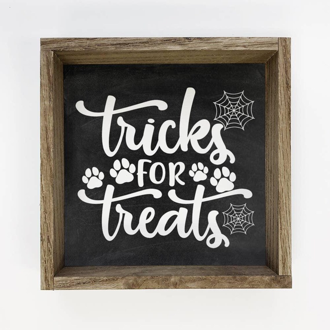 Tricks for Treats Adorable Dog Paw Halloween Pet Sign Wall Art