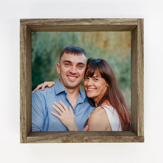 Affordable Couples Gift Ideas Personalized Wood Framed Canvas Art Anniversary Photo Decor Custom Wall