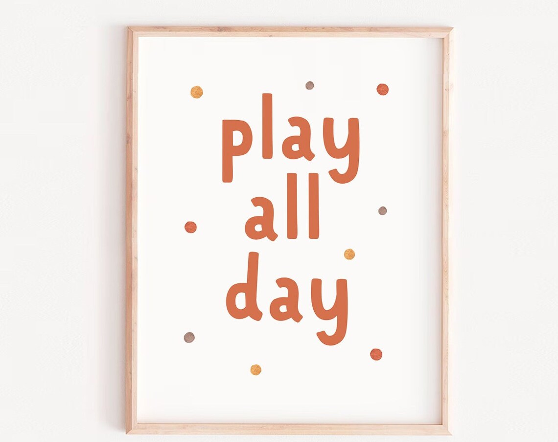 Play All Day Boho Playroom Nursery Art Print
