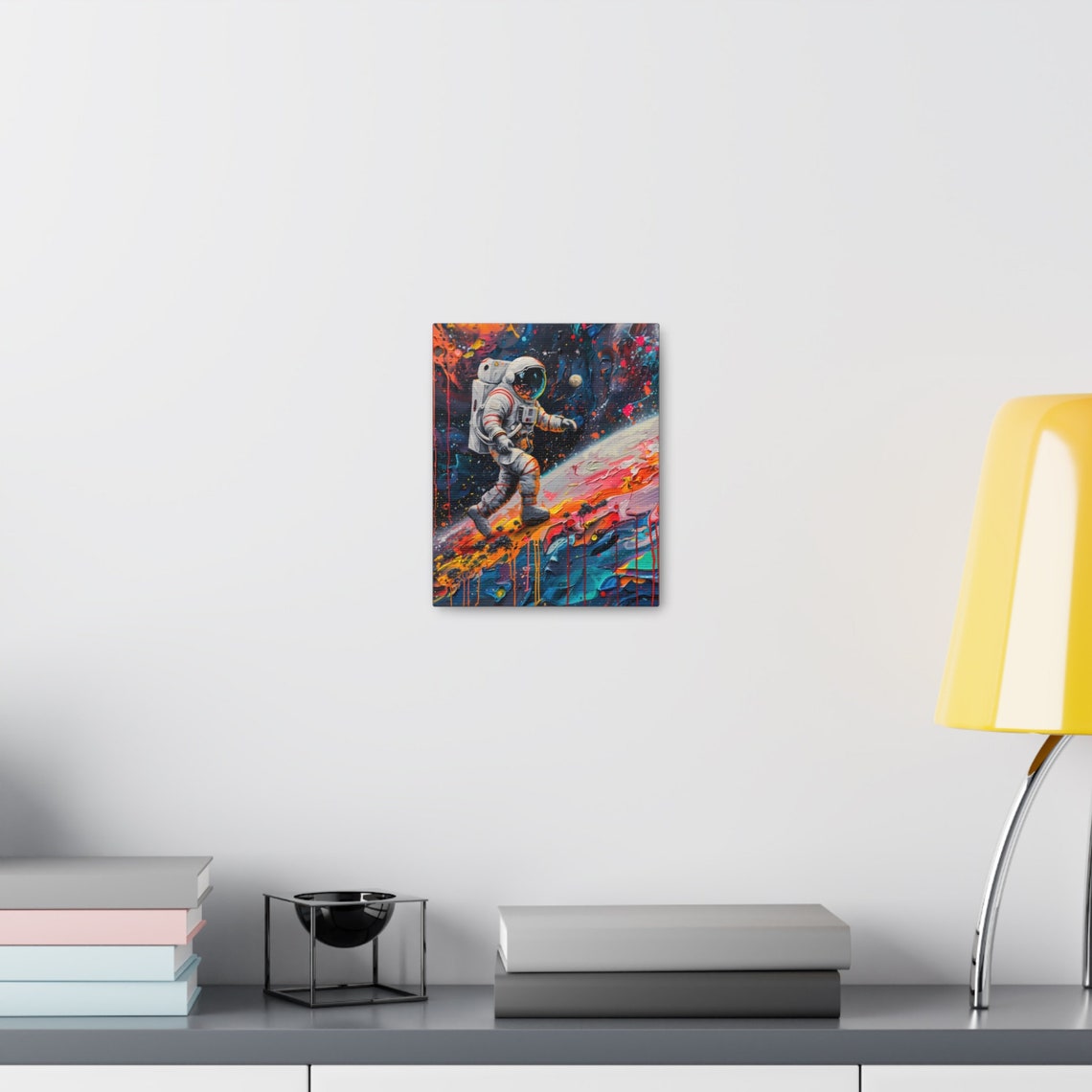 Lone Astronaut Walking On A Vibrant Psychedelic Planet Poster - Image 2