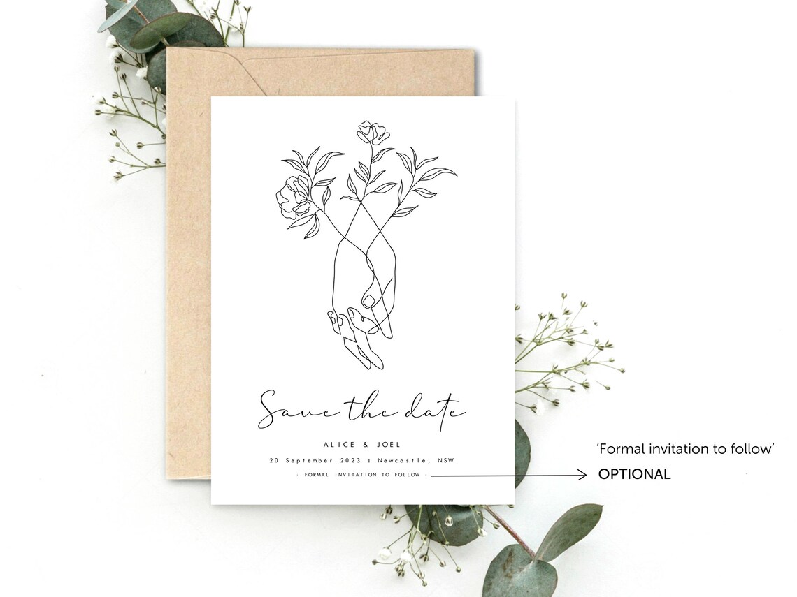 Save The Date Minimalist Wedding Line Art - Image 8