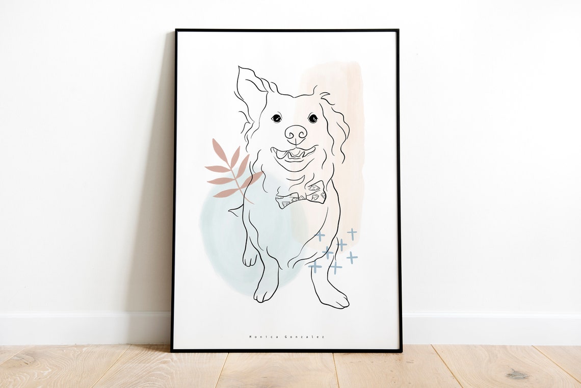 Sleeping Cat Stretched Out Minimalist Line Art Pet Portrait Poster - Image 3