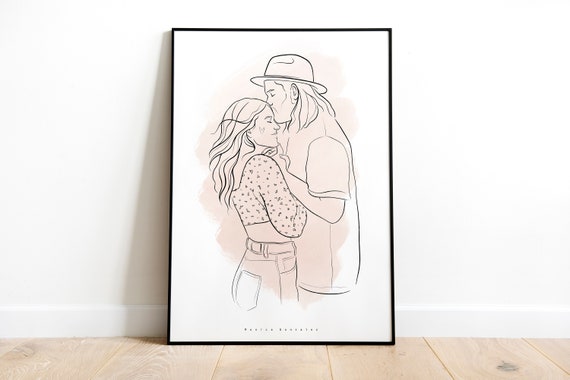 Custom Line Drawing From Photo Minimalist Portrait Custom Couple Illustration Personalised Family Portrait Line Art Meaningful Gifts