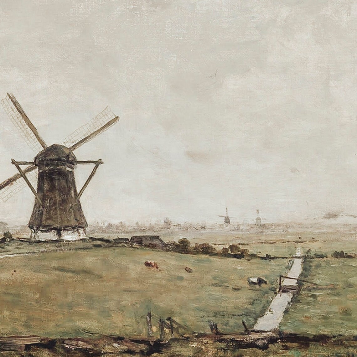 Dutch Windmill Landscape Vintage Holland Travel Poster - Image 4