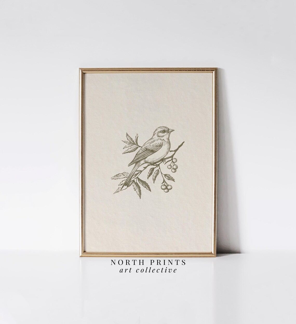 Neutral Bird Sketch Art Print, Minimalist Farmhouse - Image 2
