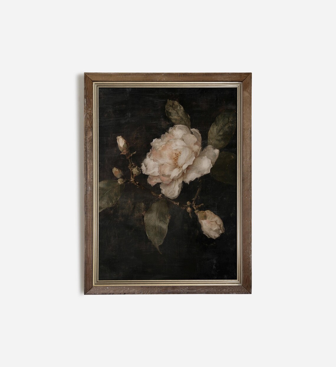 Floral Gardenia Still Life Art Print, Moody Botanical - Image 2
