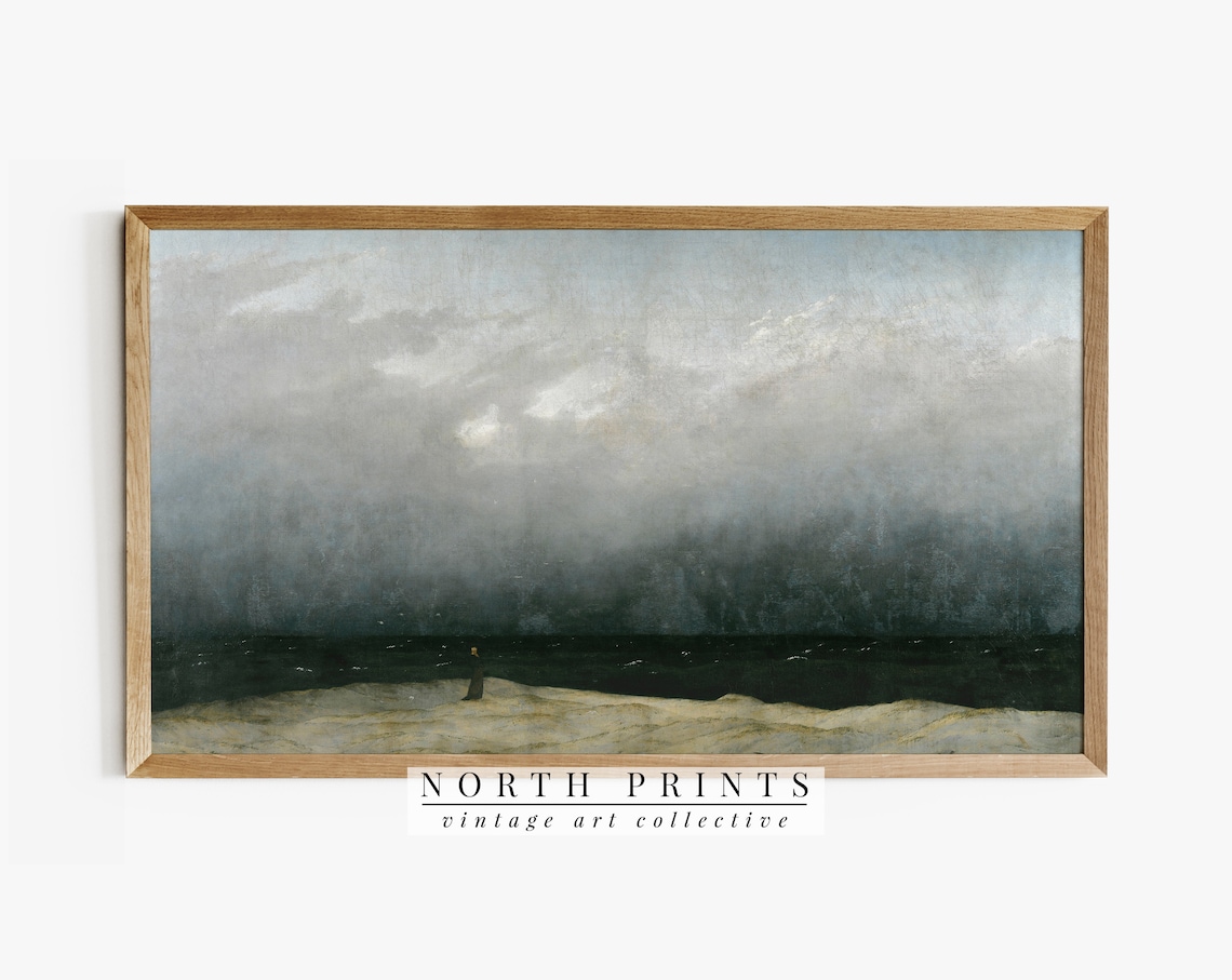 Monk by the Sea Caspar David Friedrich Moody Seascape Vintage Painting Poster