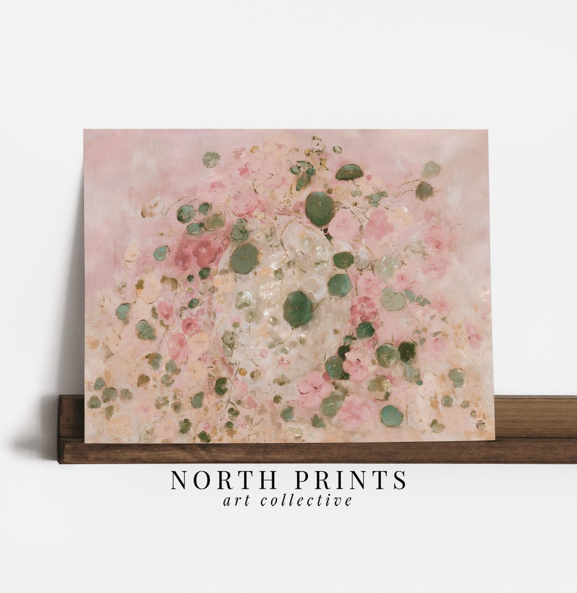Soft Pink Abstract Botanical Flower Modern Blush Nursery Room Poster - Image 3