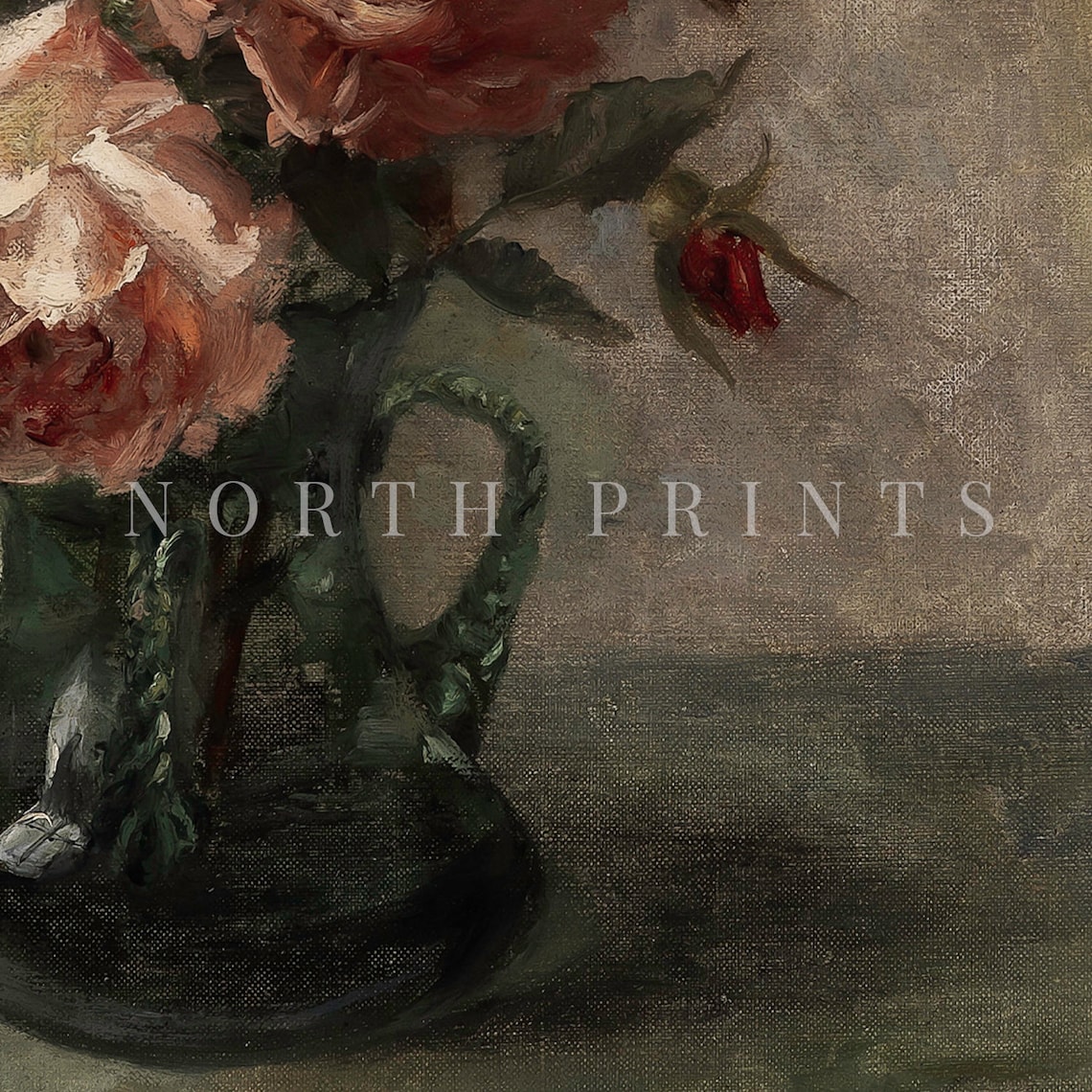 Flower Painting Still Life Roses Vintage Botanical Art - Image 2