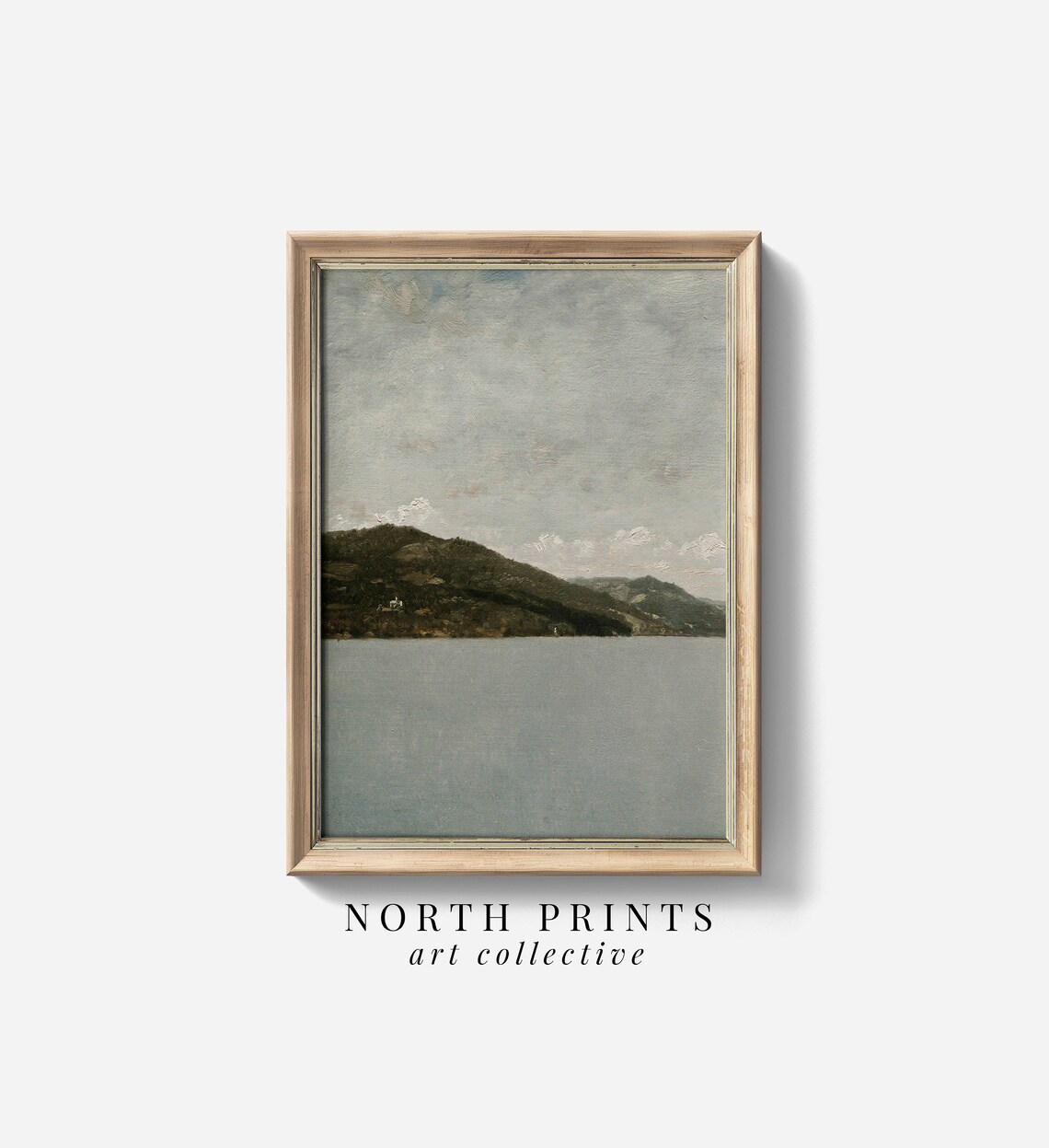 Lake Landscape Vintage Art Print, Wall Decor