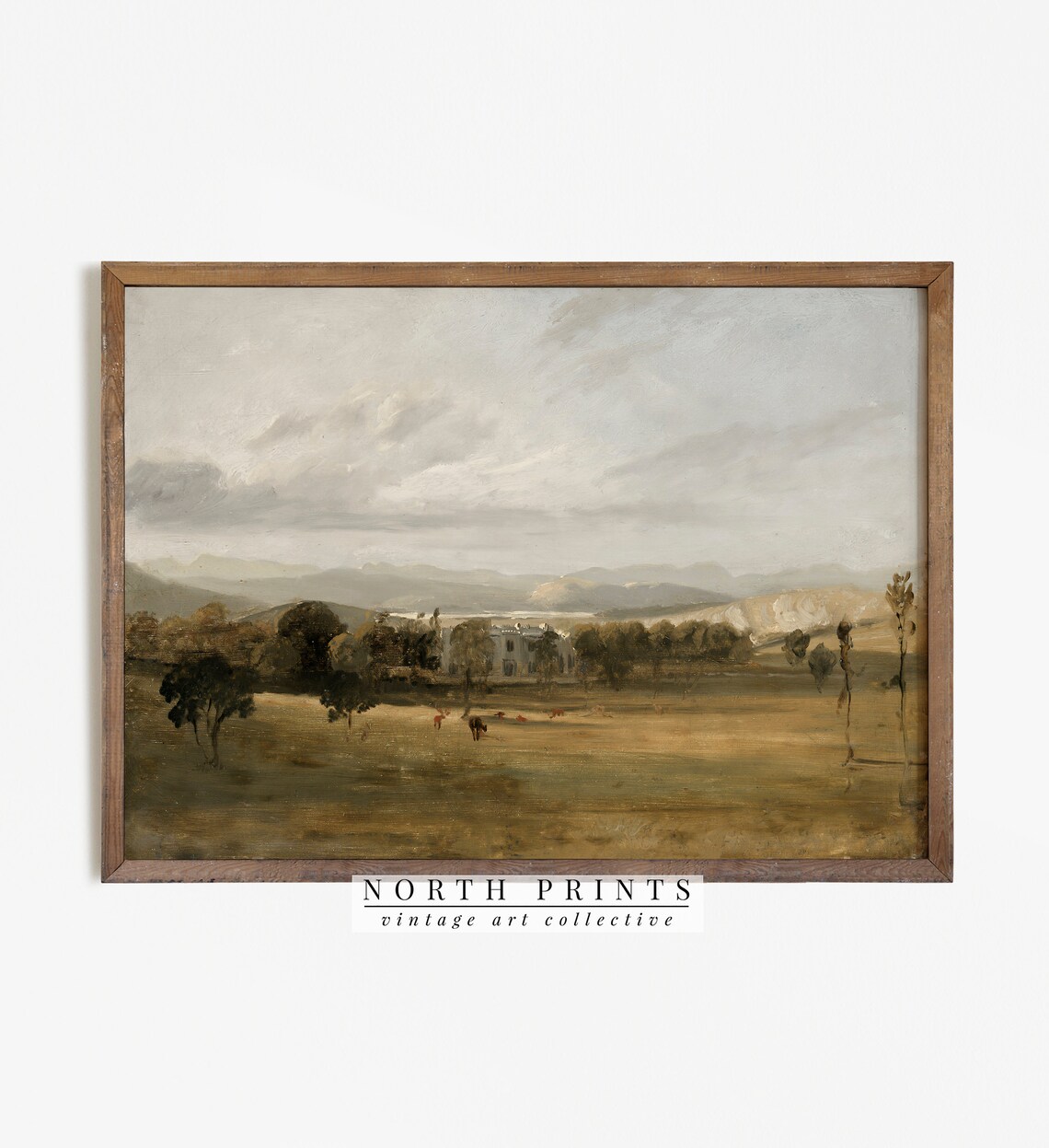 Vintage Oil Painting Country Landscape Art Print - Image 3