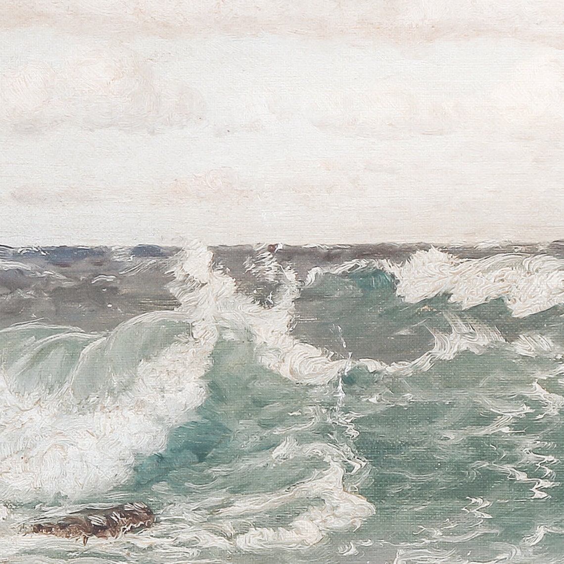 Coastal Vintage Ocean Waves Art Print - Image 3