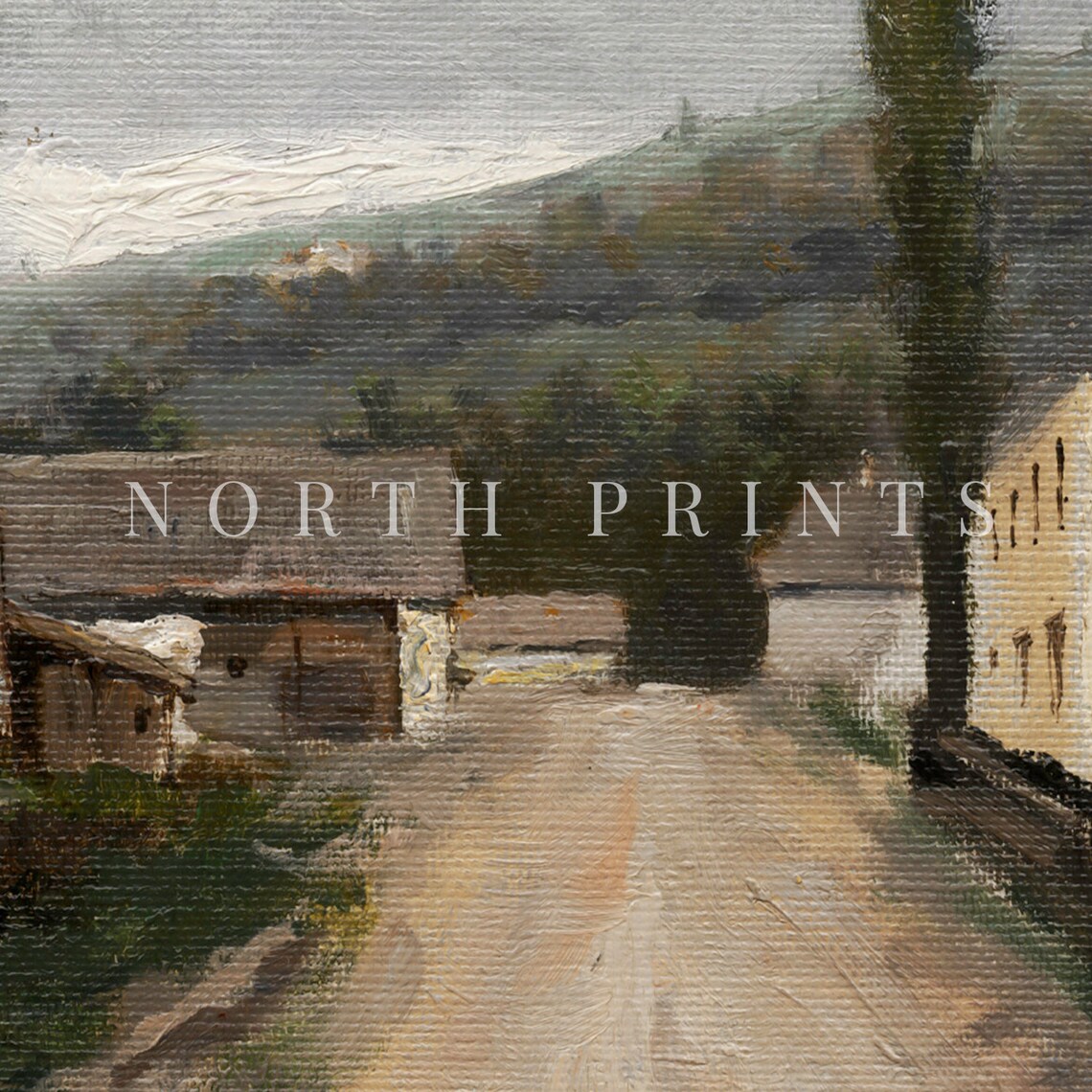 Vintage European Landscape Oil Painting Art Print - Image 3