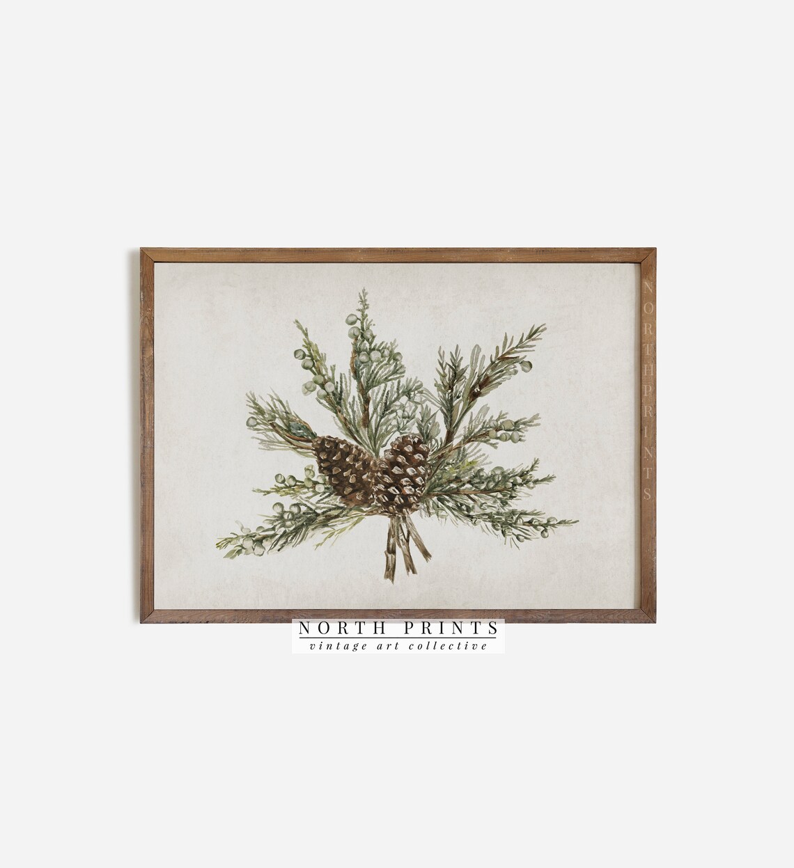 Country Christmas Botanical Juniper Branch Art Print - Image 2