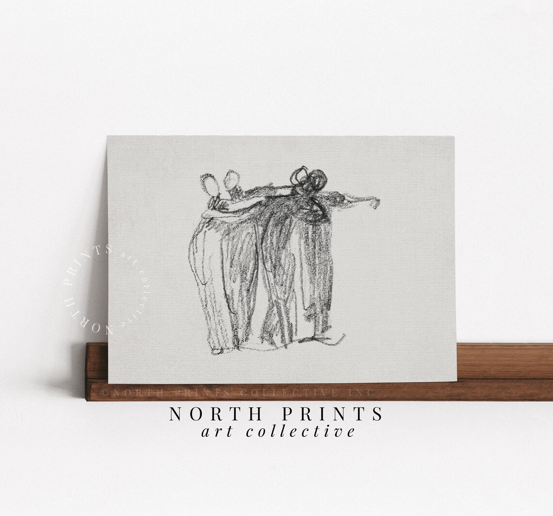 Antique Sketch Art Print, Neutral Vintage Figure - Image 3