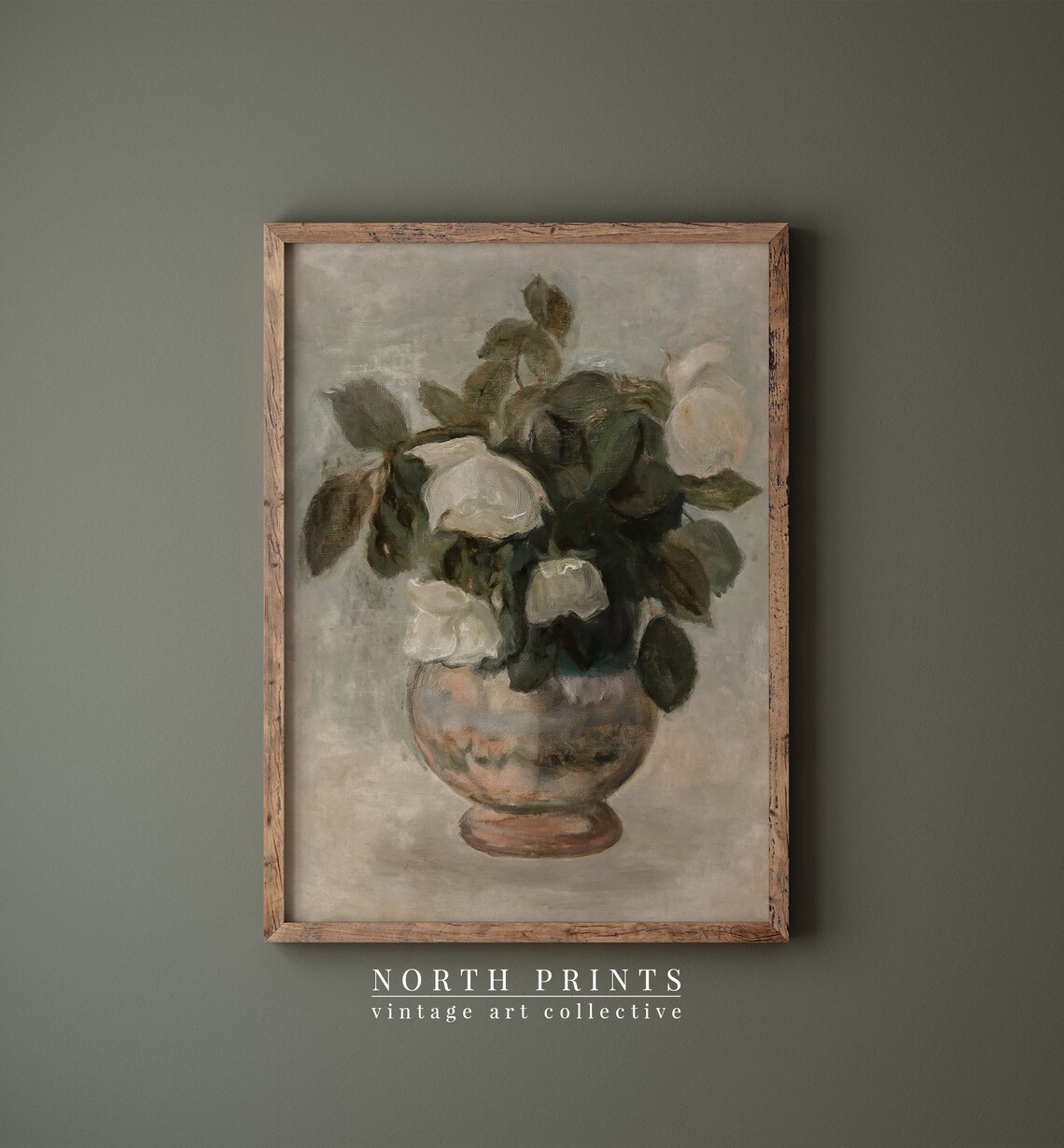 Neutral Still Life Roses Vintage Botanical Art Print - Image 3