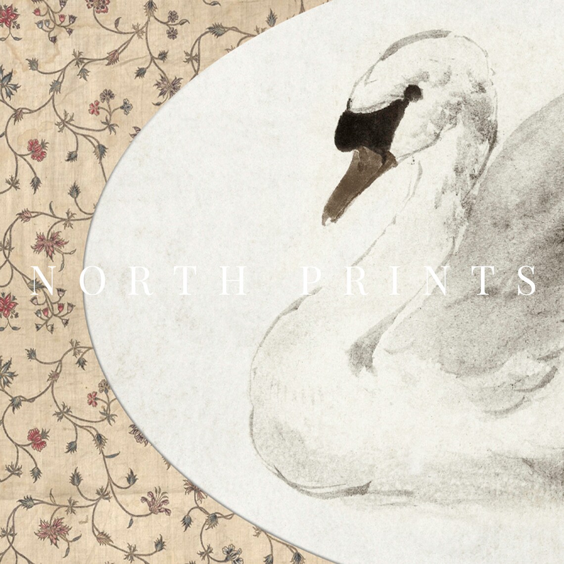 Vintage Swan Nursery Art, Floral Wall Print - Image 3