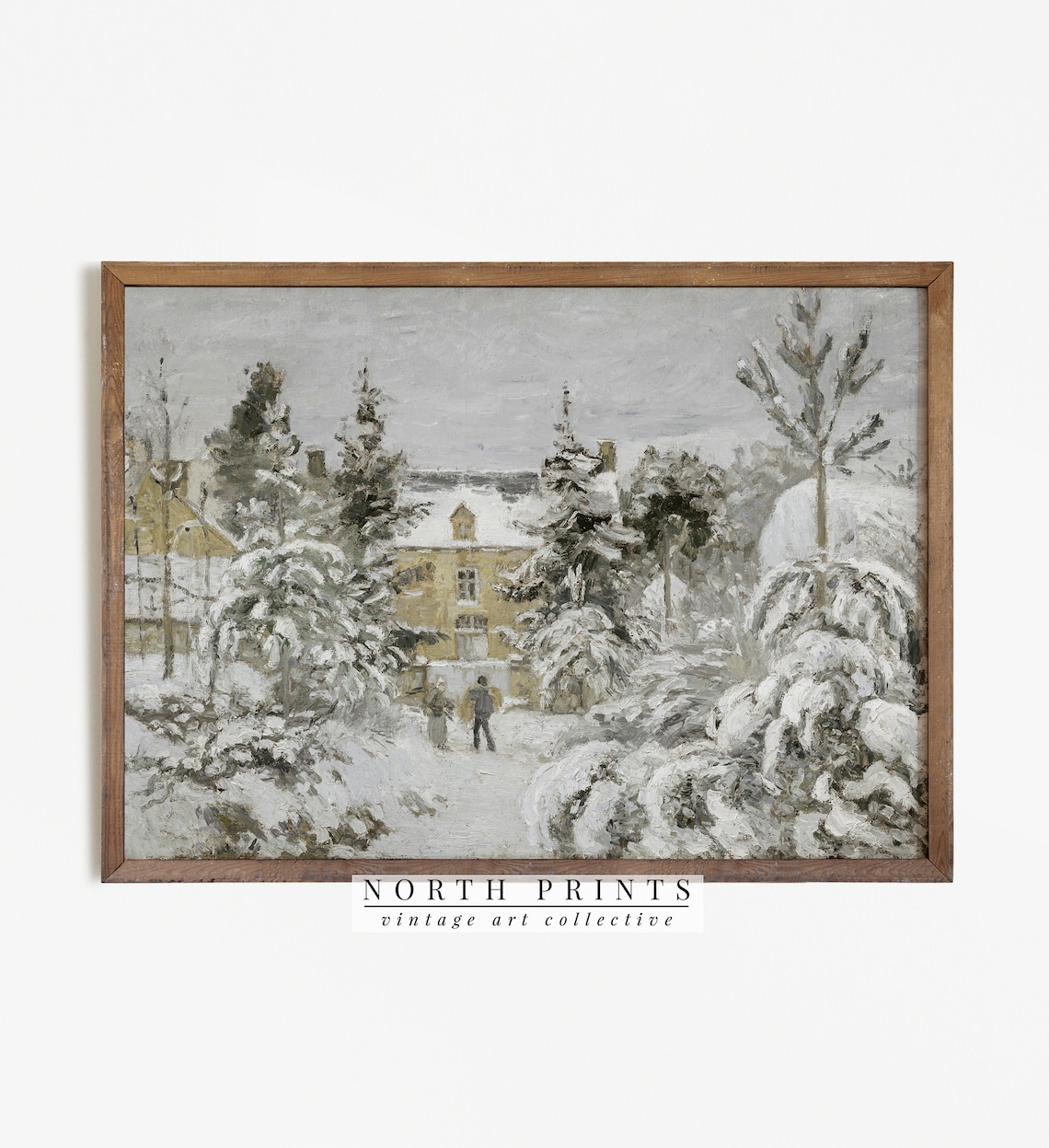 Classic Winter Village Painting, Christmas Wall Art - Image 4