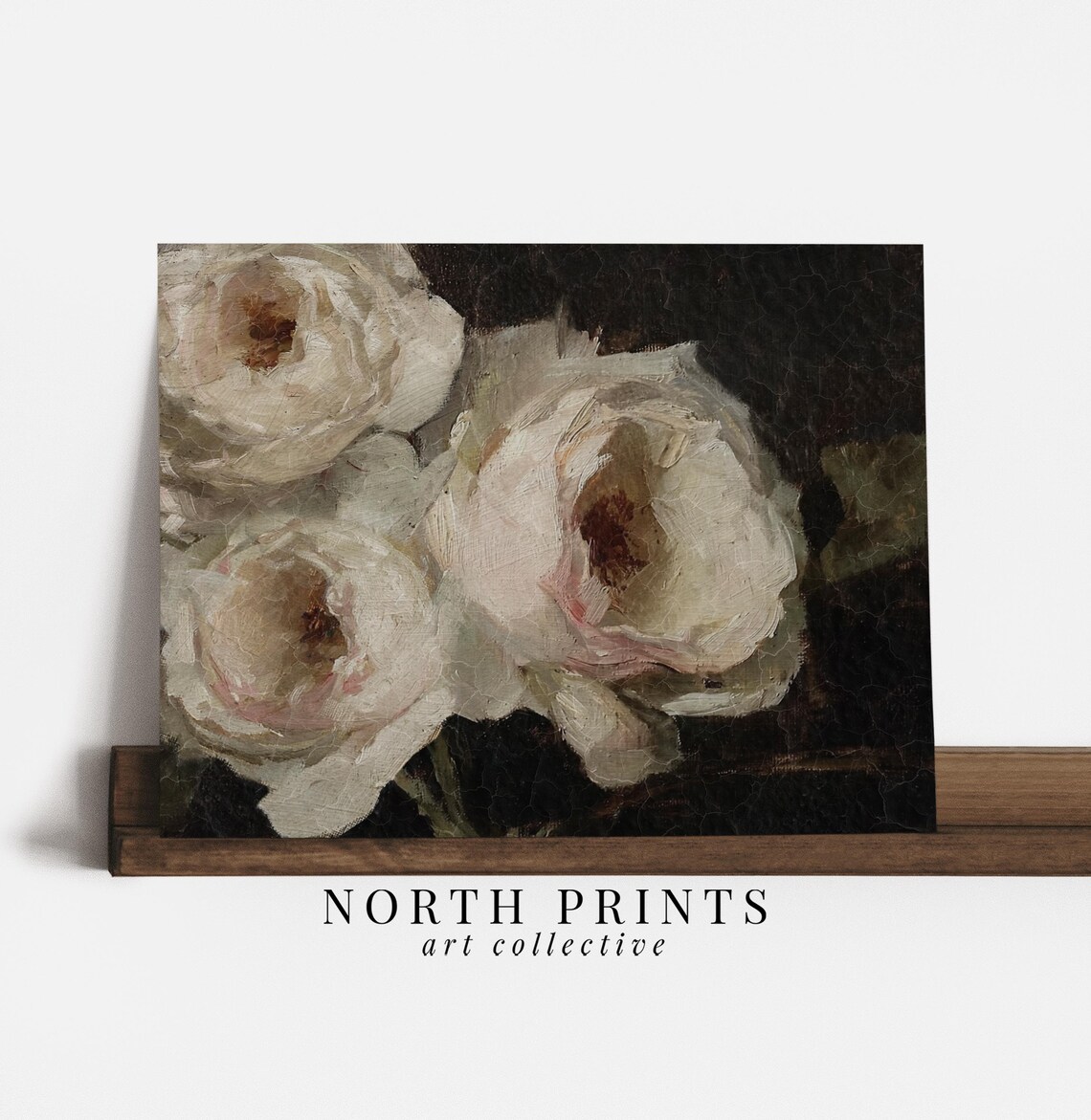 Moody Roses Still Life Painting, Dark Botanical Art Print - Image 2