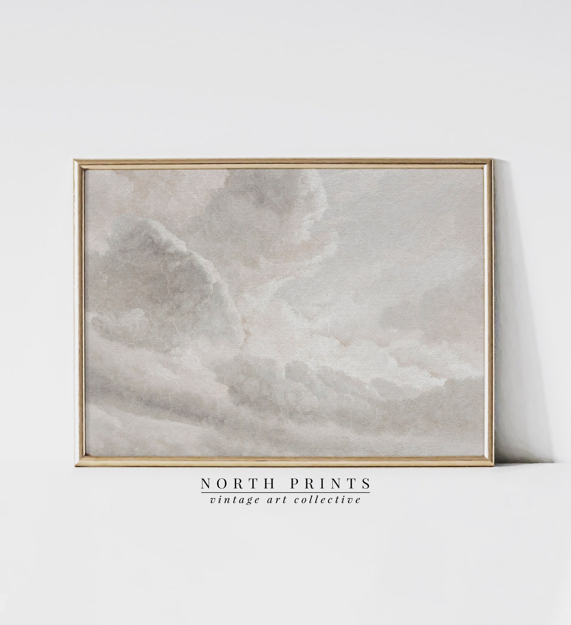 Vintage Muted Clouds Oil Painting Nursery Room Wall Art North Prints 6 06