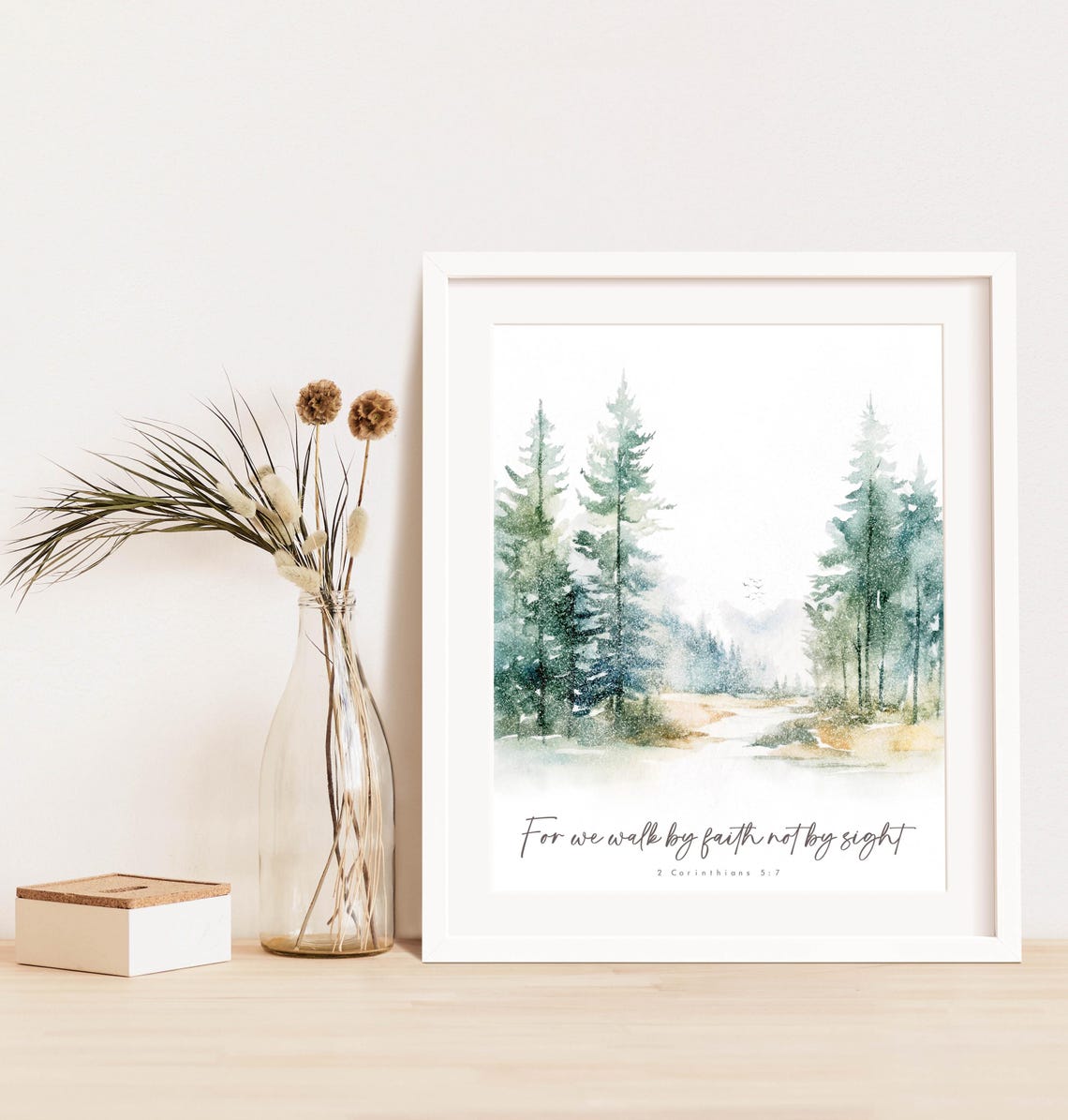 Walk By Faith Not By Sight 2 Corinthians 57 Forest Scripture Poster - Image 2