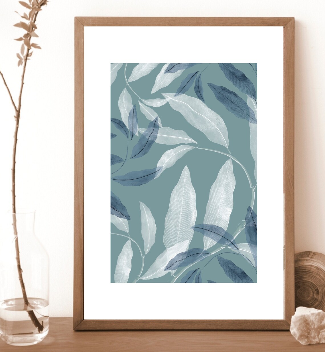 Botanical Abstract Art Print, Green Home Decor - Image 2