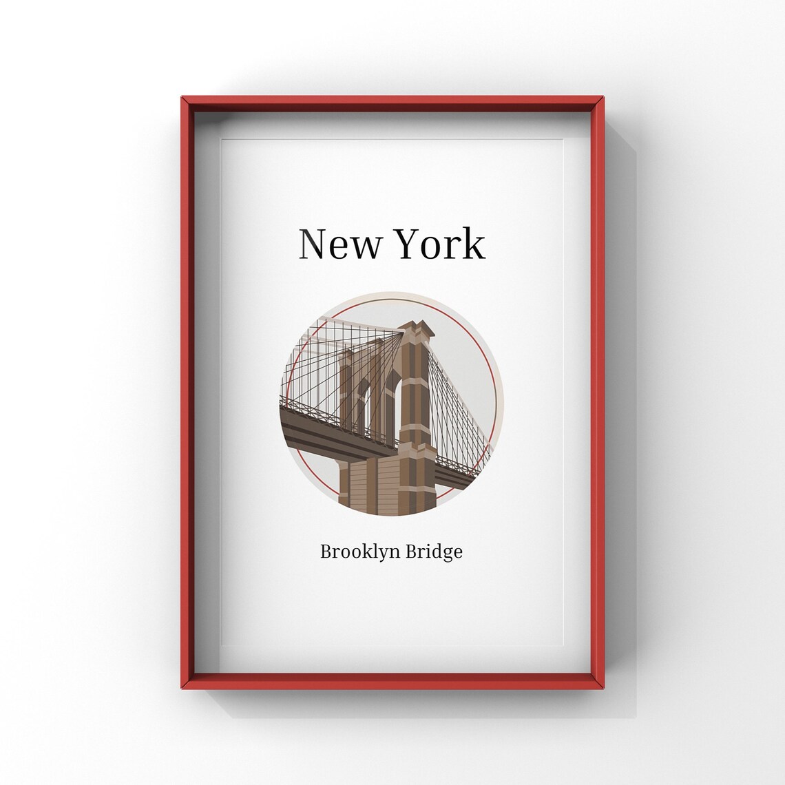 New York Brooklyn Bridge Travel Poster, NYC Decor - Image 2