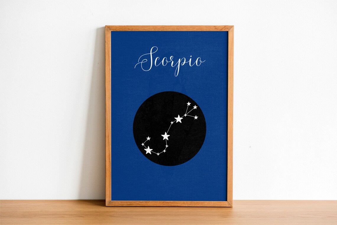 Scorpio Zodiac Poster, Constellation Art Print
