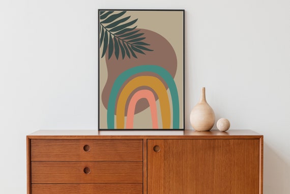 Boho Tropical Leaves, Minimalist Botanical Art Print