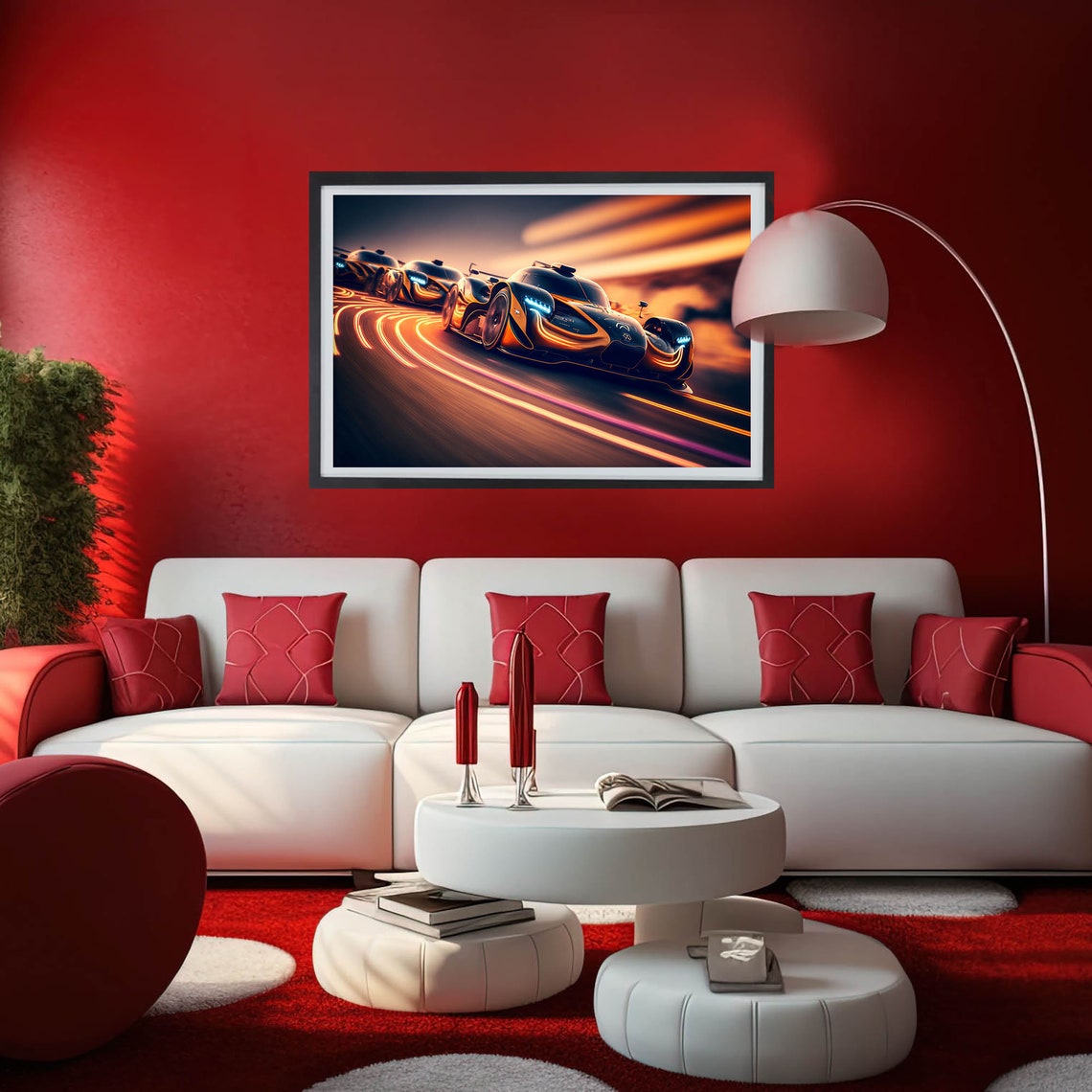Futuristic Car Racing Sports Car Poster Classic Race Print Painting Boys Room Poster Sport Car Decor Youth Wall Art - Image 3
