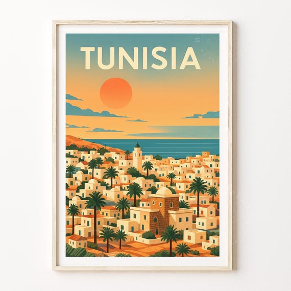 Tunisia North Africa Travel Print Wall Art Poster Home Decor Personalised Gifts