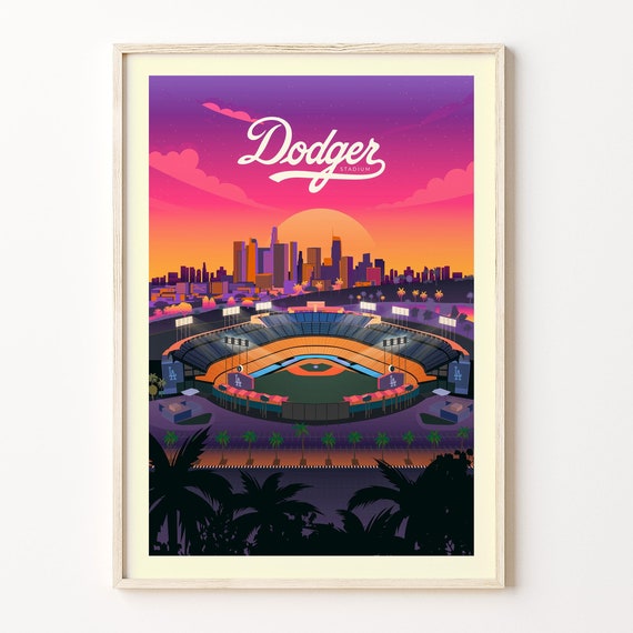 La Dodgers Stadium Print Los Angeles Dodger Modern Baseball Poster Sports Bedroom Wall Art Minimalist Home Decor Birthday Gifts