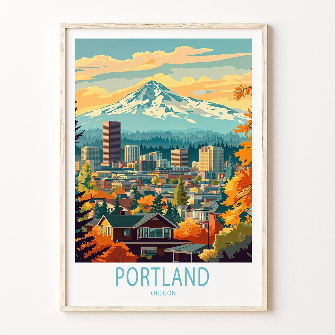 Portland Oregon Travel Poster, Travel Poster